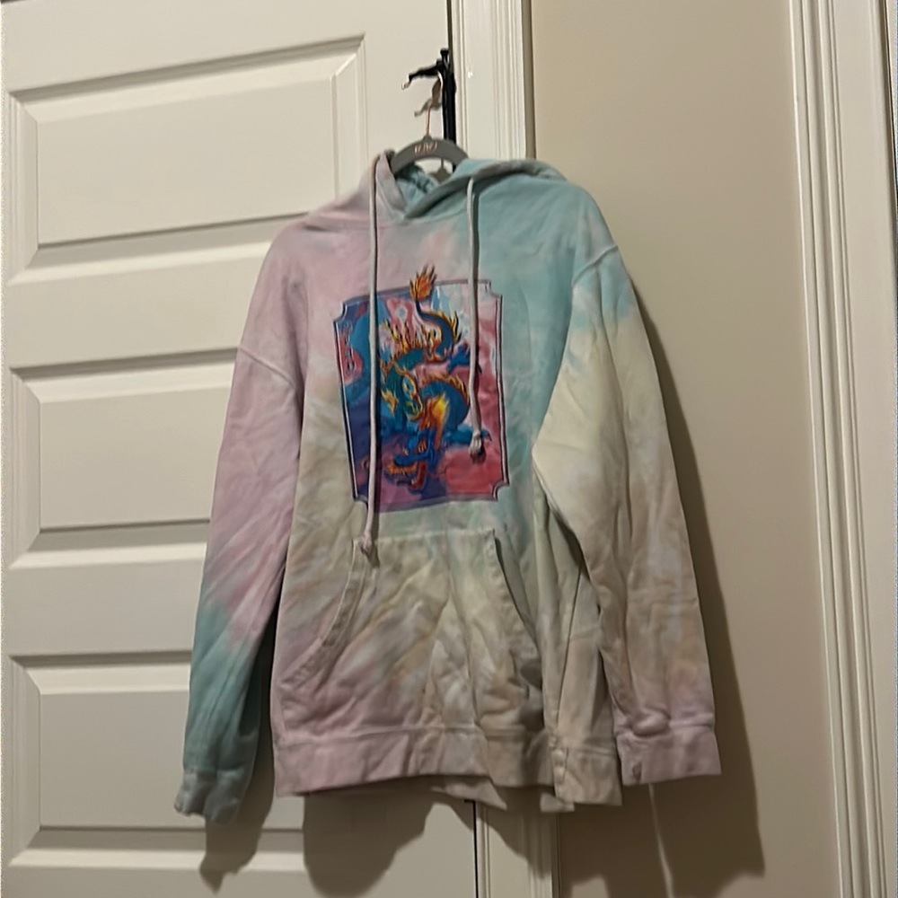 Multicolor hoodie with dragon